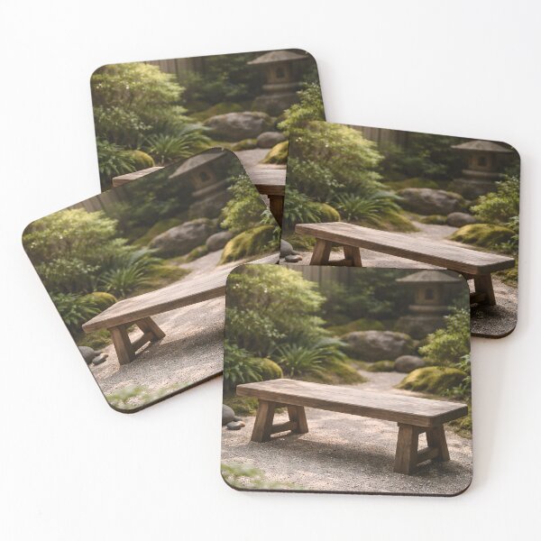 Item preview, wooden bench in garden	 designed and sold by MOONVEIL ATELIER.