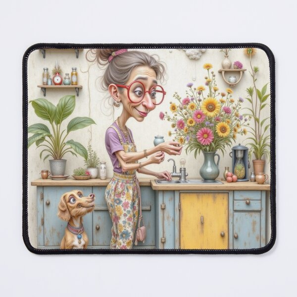 Item preview, Funny Grandma Flower Arranging designed and sold by Beyond The Canvas.