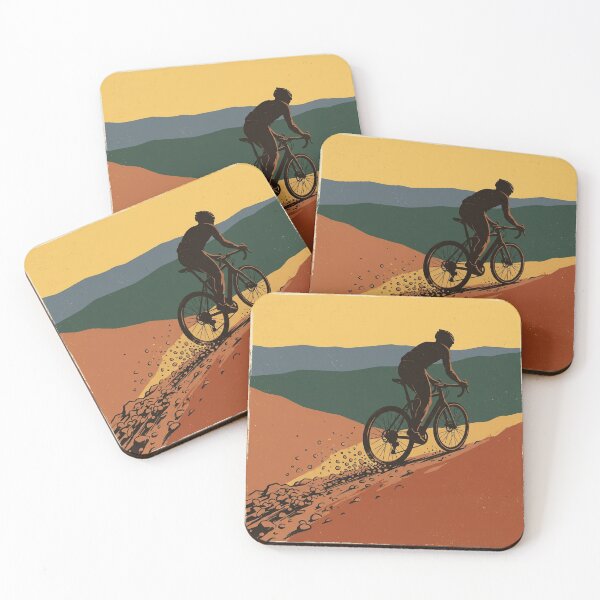 Item preview, Gravel Cyclist Silhouette Mountain Bike Art Gift designed and sold by FoxglovePress.