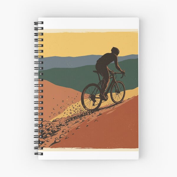 Item preview, Gravel Cyclist Silhouette Mountain Bike Art Gift designed and sold by FoxglovePress.