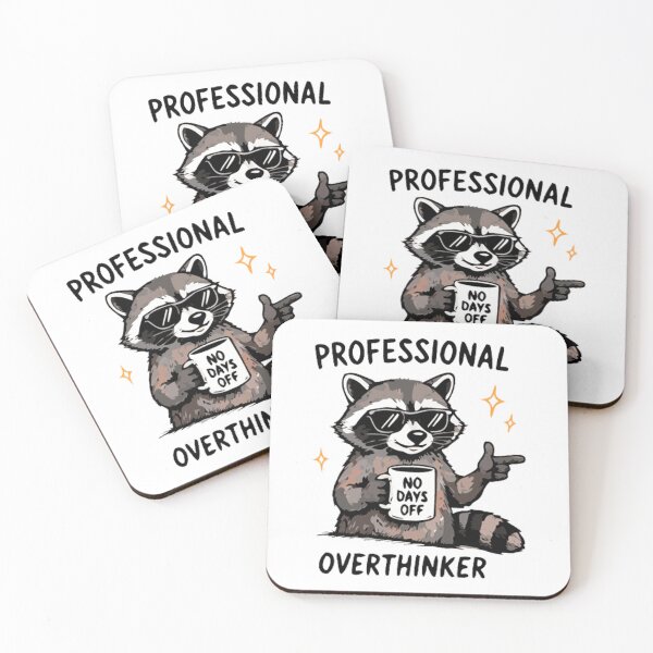 Item preview, Professional Overthinker Funny Raccoon Coffee Shirt designed and sold by FAFshop.