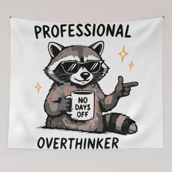 Item preview, Professional Overthinker Funny Raccoon Coffee Shirt designed and sold by FAFshop.