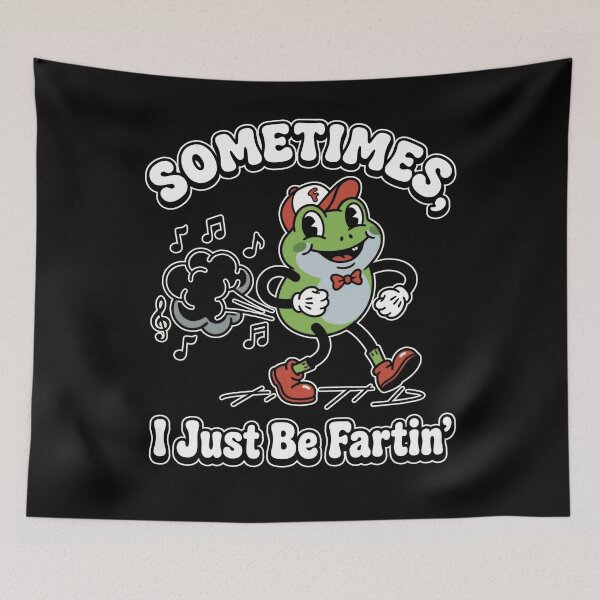 Item preview,  Funny Farting Frog Retro Cartoon Walking Music Note Silly Adult Humor  designed and sold by graphixpolash.