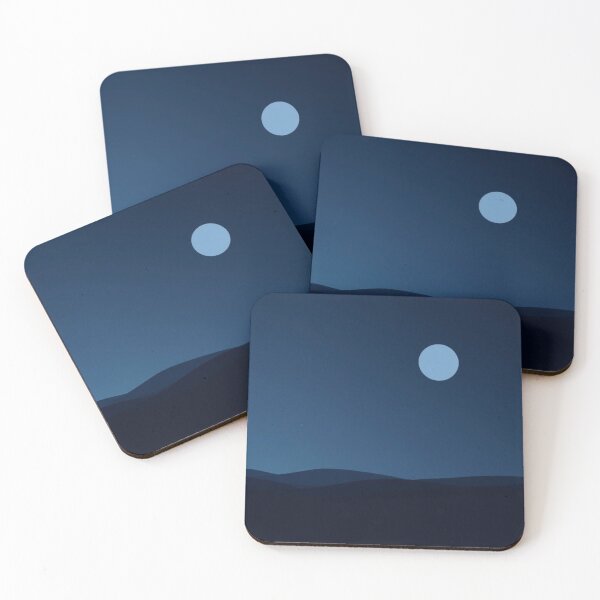 Item preview, Minimalist Blue Moon Over Night Dunes designed and sold by EllDAV777.