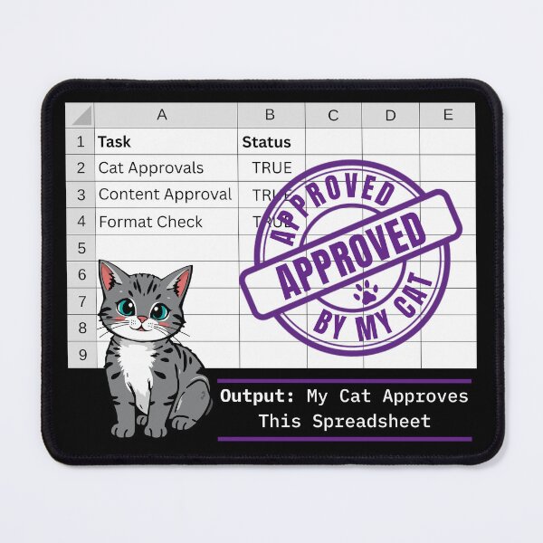 Item preview, My Cat Approves This Spreadsheet – Funny Data Analyst Office Humor. designed and sold by spreadsheetcafe.