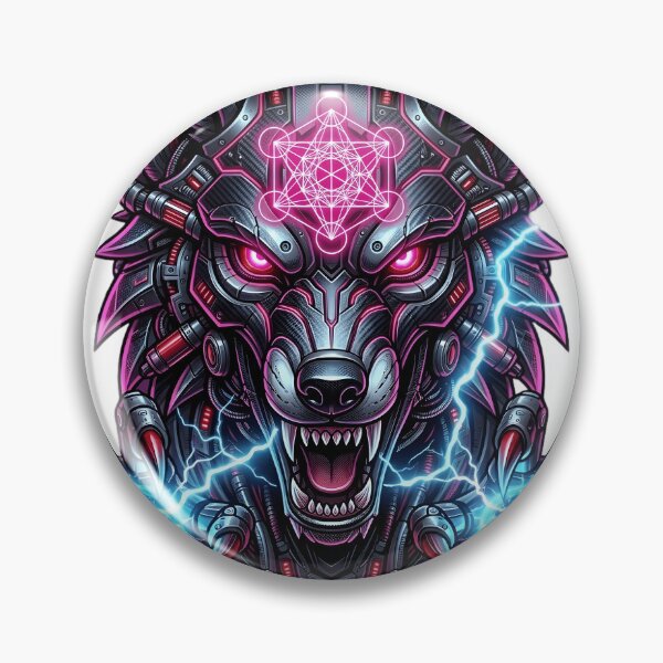 Item preview, Cyber-Wolf Alpha: Neon Geometric Sigil & Electric Plasma designed and sold by SupernovaNote.