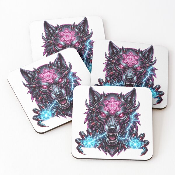 Item preview, Cyber-Wolf Alpha: Neon Geometric Sigil & Electric Plasma designed and sold by SupernovaNote.