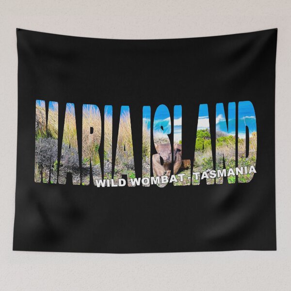 Item preview, MARIA ISLAND Wild Wombat Tasmania - Tasman Sea on a Beautiful Day designed and sold by Adam Gormley.