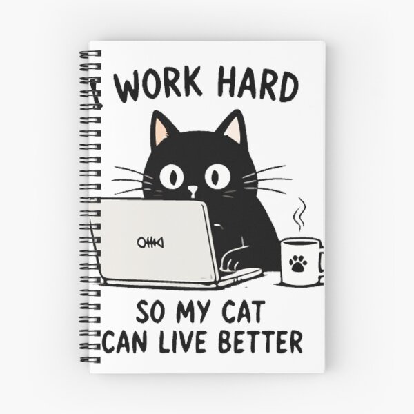 Item preview, I Work Hard So My Cat Can Live Better Funny Cat Lover Shirt designed and sold by FAFshop.
