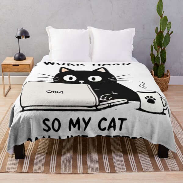 Item preview, I Work Hard So My Cat Can Live Better Funny Cat Lover Shirt designed and sold by FAFshop.
