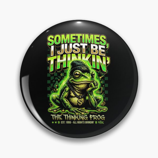 Item preview, Funny Thinking Frog Hip Hop Gold Chain Beanie Street Style Sarcastic Humor designed and sold by graphixpolash.