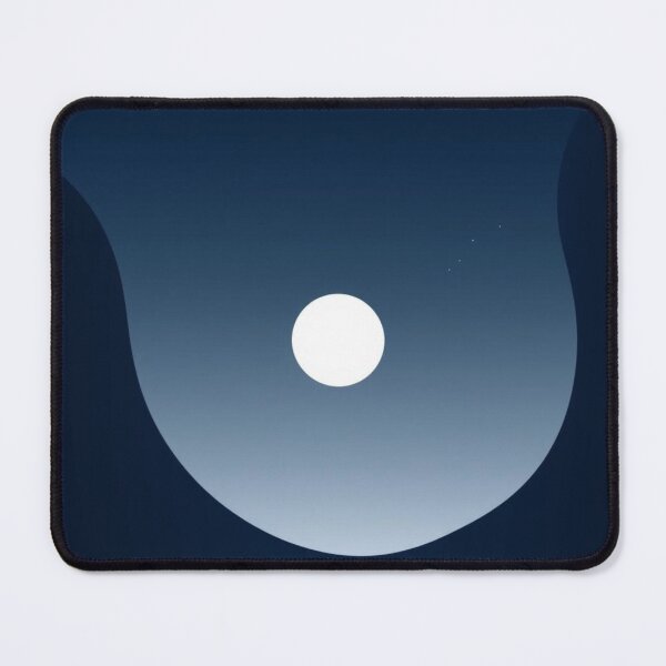 Item preview, Minimalist Moonlit Night Sky - Serene Dark Blue Celestial Landscape designed and sold by EllDAV777.