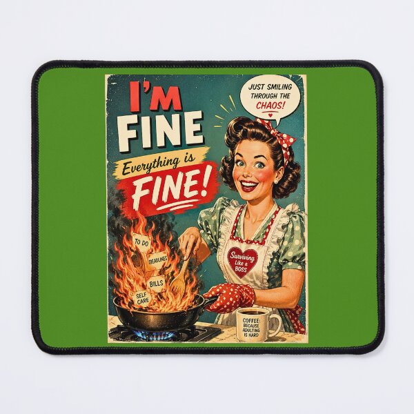 Item preview, I’m Fine Retro Funny Meme designed and sold by Echo Aesthetics.