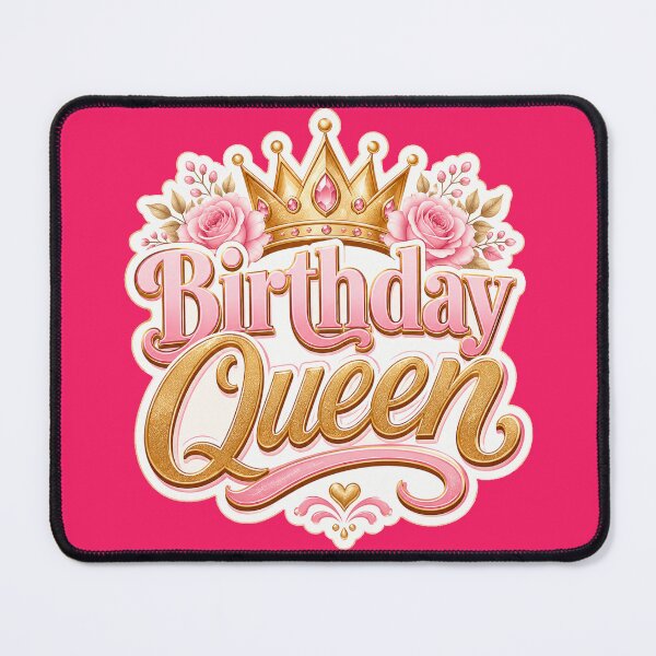 Item preview, Birthday Queen Crown and Floral Typography Design designed and sold by ArtsyExplorer.