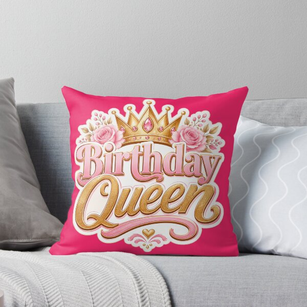 Item preview, Birthday Queen Crown and Floral Typography Design designed and sold by ArtsyExplorer.