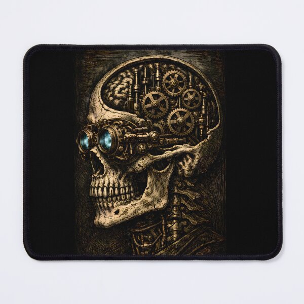 Item preview, Mechanical Brain & Gears | Gothic Steampunk Skull Clockwork Anatomy Art designed and sold by Studio77-Gothic.