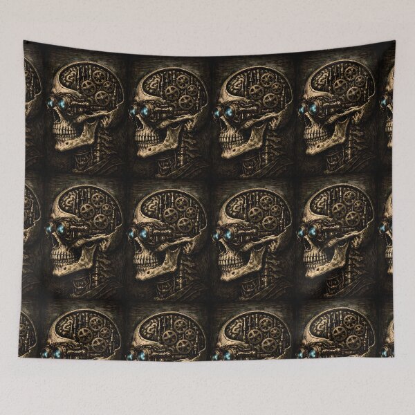 Item preview, Mechanical Brain & Gears | Gothic Steampunk Skull Clockwork Anatomy Art designed and sold by Studio77-Gothic.