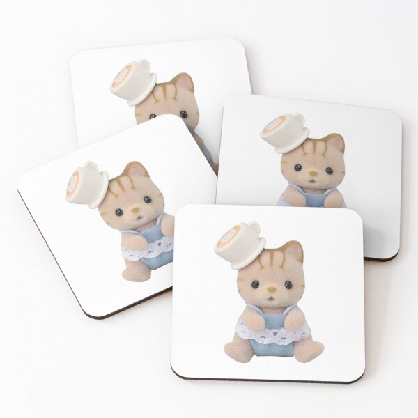 Item preview, coffee latte sylvanian families calico critters kitten designed and sold by teethfairy.