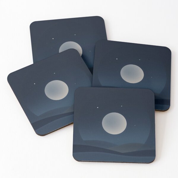 Item preview, Minimalist Full Moon Over Night Dunes designed and sold by EllDAV777.