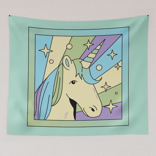 Item preview, Retro Pop Art Unicorn & Starbursts - 80s Pastel Aesthetic designed and sold by Yasmine Mohammed.