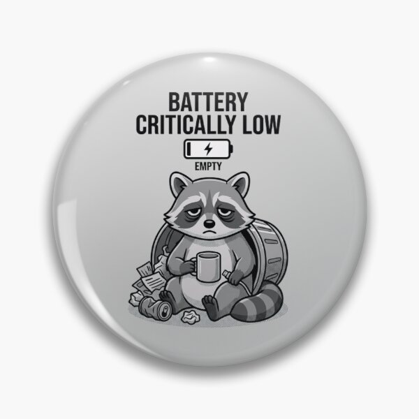 Item preview, Battery Critically Low Raccoon Shirt – Funny Introvert Trash Panda  designed and sold by ZyxDes.