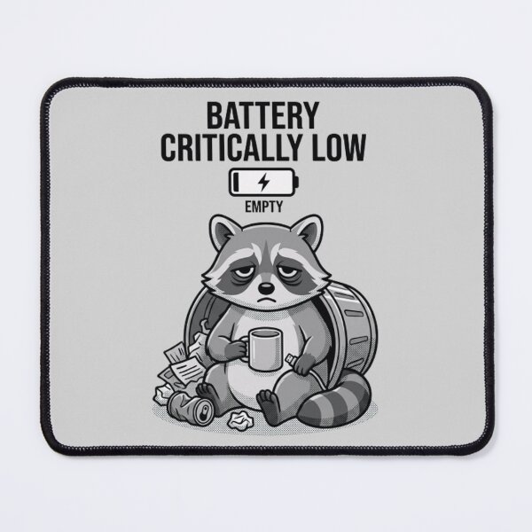 Item preview, Battery Critically Low Raccoon Shirt – Funny Introvert Trash Panda designed and sold by ZyxDes.