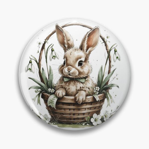 Item preview, Cute Woodland Bunny Basket Snowdrop designed and sold by AQUILAKREO.