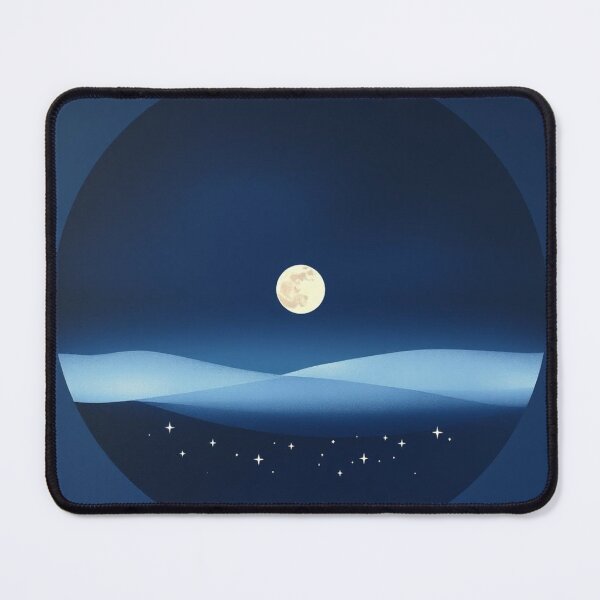 Item preview, Moonlit Blue Desert Dunes | Minimalist Night Sky Art designed and sold by EllDAV777.