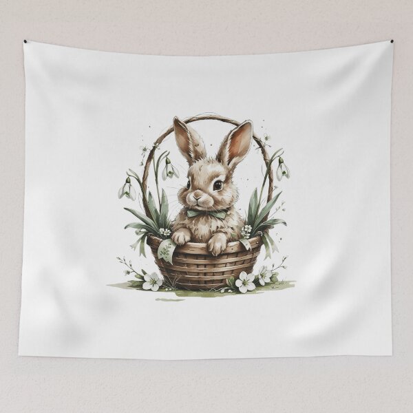 Item preview, Cute Woodland Bunny Basket Snowdrop designed and sold by AQUILAKREO.