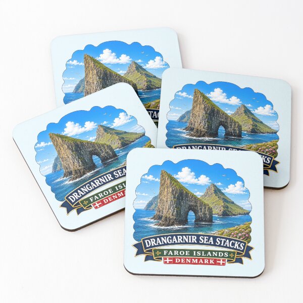 Item preview, Drangarnir Sea Stacks, Faroe Islands, Denmark Ocean Arch designed and sold by Myra365Art.