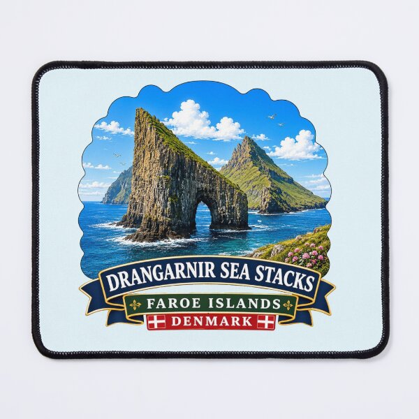 Item preview, Drangarnir Sea Stacks, Faroe Islands, Denmark Ocean Arch designed and sold by Myra365Art.