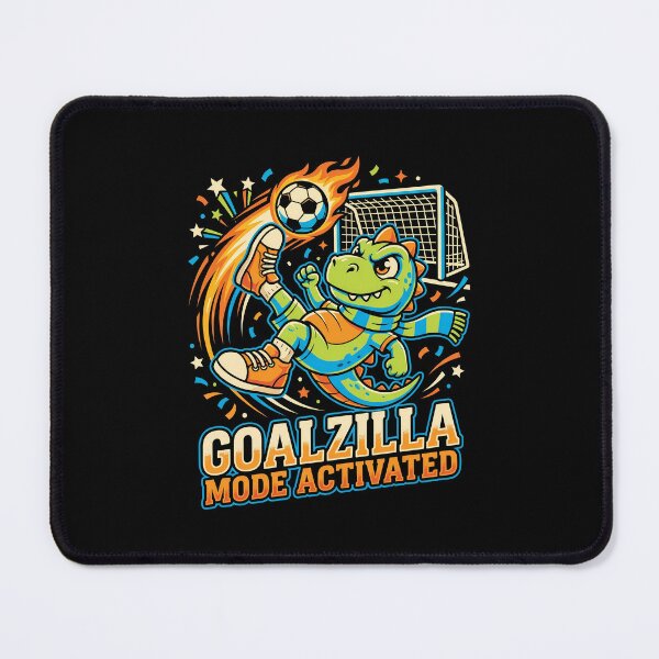 Item preview, Goalzilla Mode Activated – Funny Soccer Dinosaur Mascot Retro Sports Design designed and sold by DesignDoodleArt.