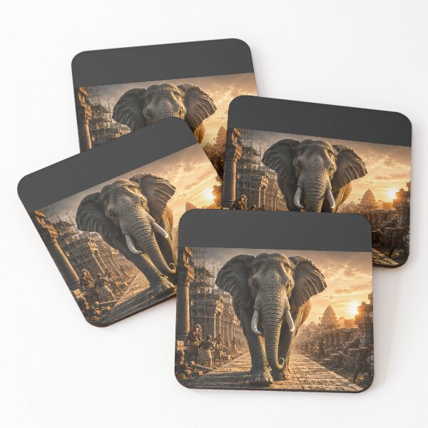 Item preview, Infrastructure Founder Structure Carries All Elephant Brutalist Art Print designed and sold by SavannaStrikes.