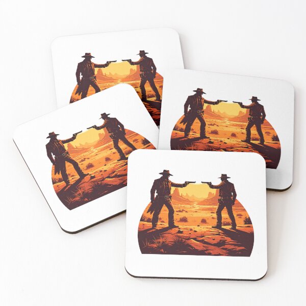 Item preview, Wild West Showdown in the Desert Sunset | Cowboy Gunslinger Duel Illustration designed and sold by Sharpy-X.