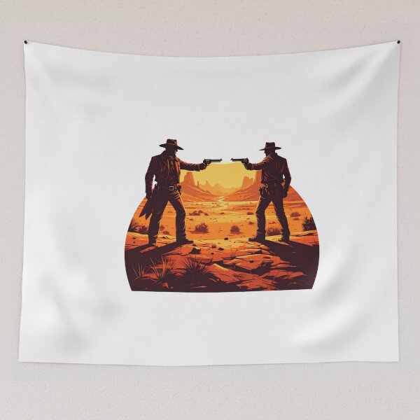 Item preview, Wild West Showdown in the Desert Sunset | Cowboy Gunslinger Duel Illustration designed and sold by Sharpy-X.