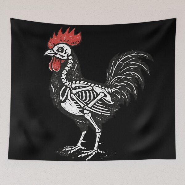 Item preview, Retro Skeleton Rooster designed and sold by Funny Vintage Stickers And T-Shirts.