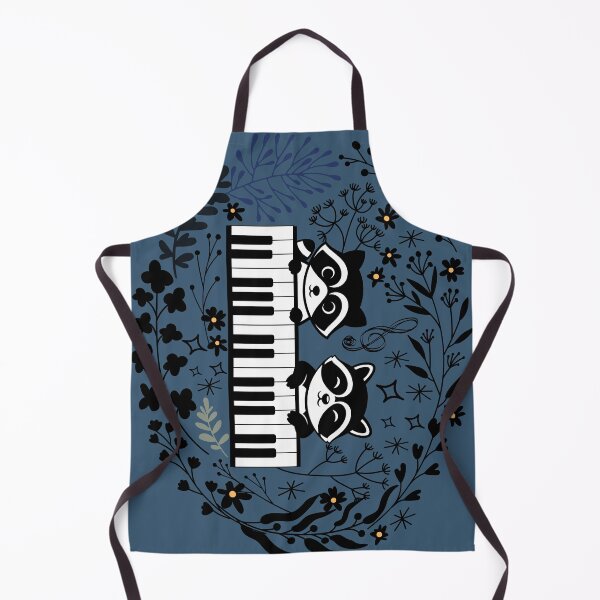 Item preview, Raccoons playing a piano duet in a night garden designed and sold by InkRiot Studios.