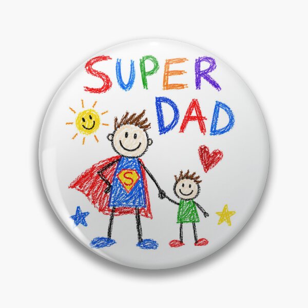Item preview, Super Dad Crayon Drawing Flying Superhero Father Child Art Print Gift for Dad designed and sold by Arbacus.