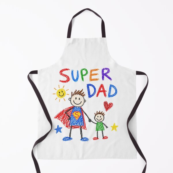 Item preview, Super Dad Crayon Drawing Flying Superhero Father Child Art Print Gift for Dad designed and sold by Arbacus.