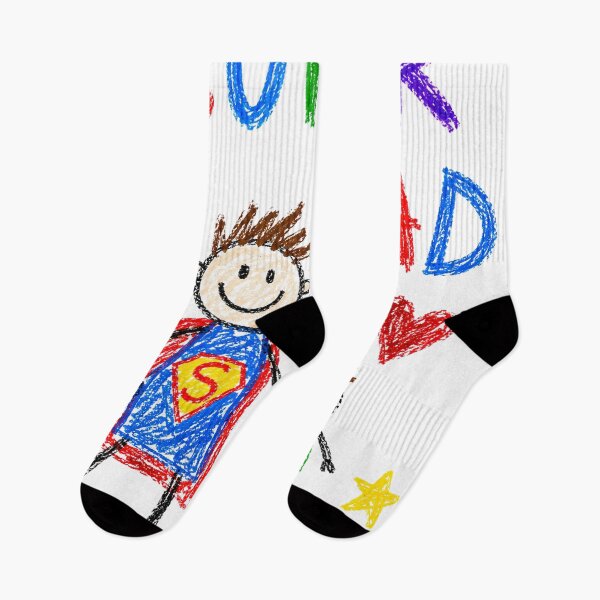 Item preview, Super Dad Crayon Drawing Flying Superhero Father Child Art Print Gift for Dad designed and sold by Arbacus.