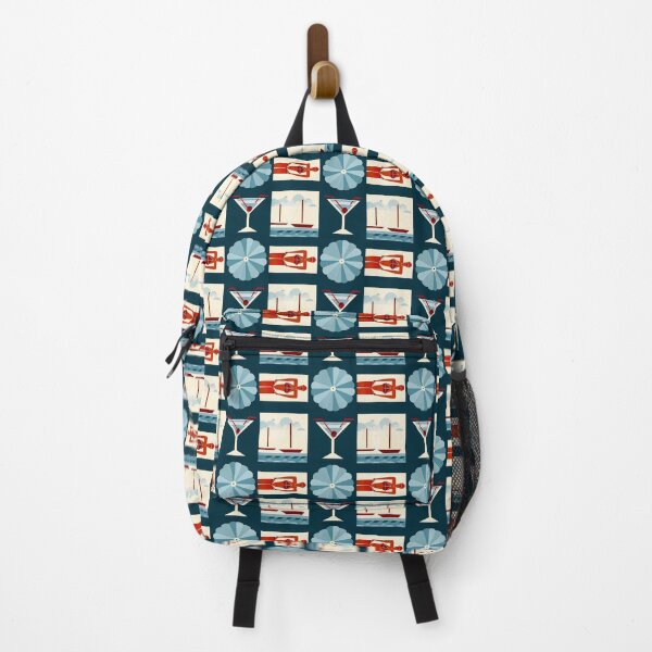 Item preview, Retro Summer Resort Grid - Geometric Mid Century Pattern designed and sold by UniqueDesign751.