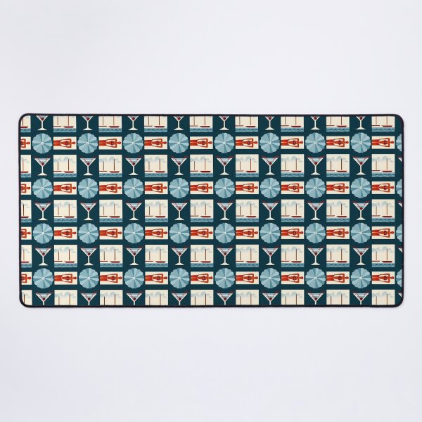 Item preview, Retro Summer Resort Grid - Geometric Mid Century Pattern designed and sold by UniqueDesign751.