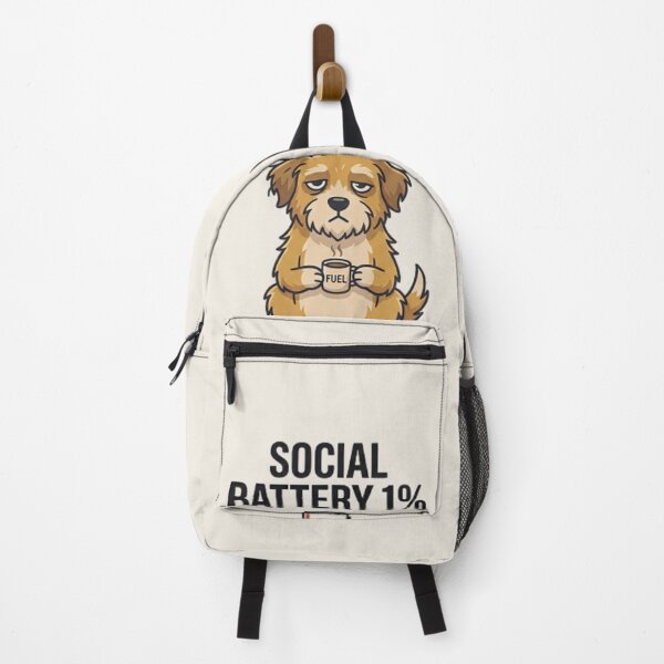 Item preview, Social Battery 1% Dog Shirt – Funny Introvert Coffee Puppy Meme T-shirt designed and sold by ZyxDes.