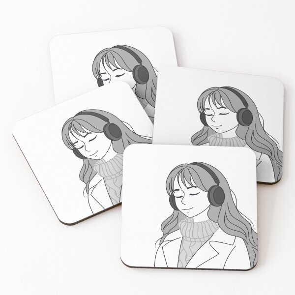 Item preview, Cozy Girl with Headphones: Lo-Fi Chill Line Art designed and sold by MissSairung.