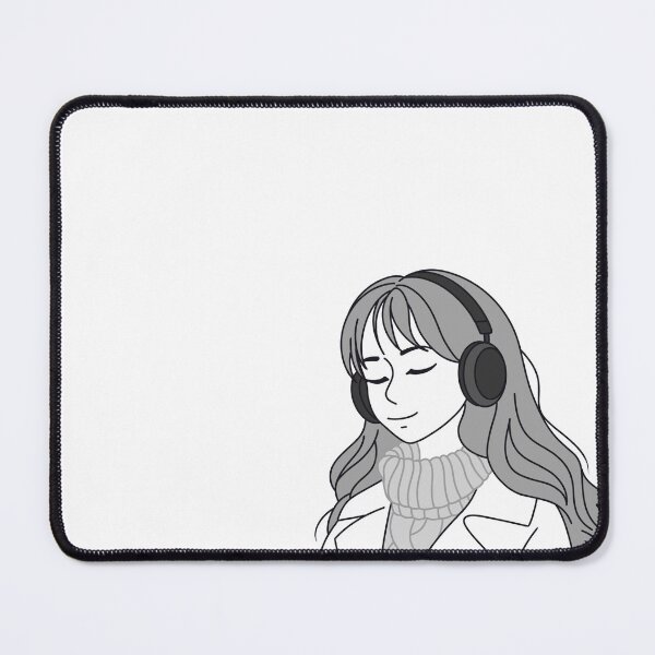 Item preview, Cozy Girl with Headphones: Lo-Fi Chill Line Art designed and sold by MissSairung.