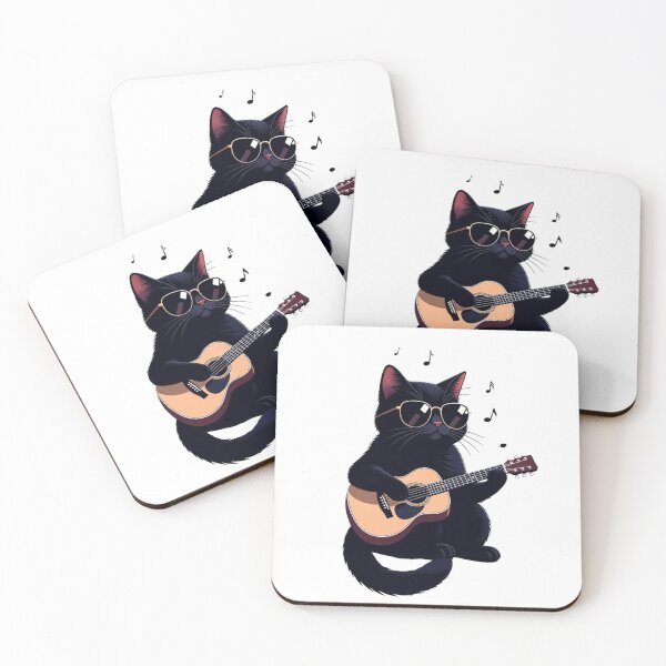 Item preview, "Cool Cat Playing Guitar - Sunglasses Musician Kitty" designed and sold by NatureHarmony16.