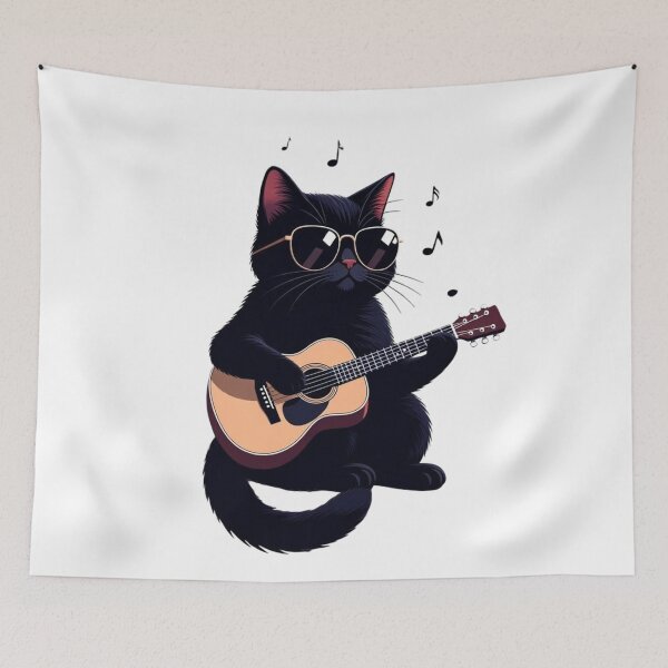 Item preview, "Cool Cat Playing Guitar - Sunglasses Musician Kitty" designed and sold by NatureHarmony16.