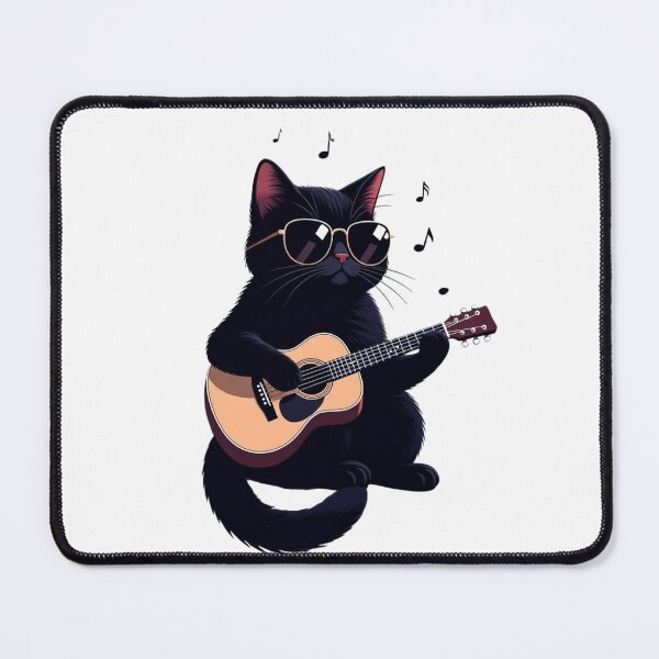 Item preview, "Cool Cat Playing Guitar - Sunglasses Musician Kitty" designed and sold by NatureHarmony16.