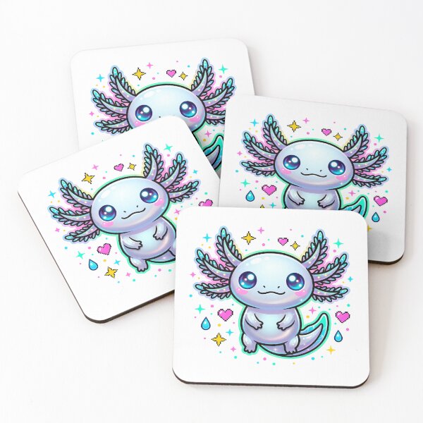 Item preview, Cute Kawaii Axolotl Pastel Sparkle Chibi Illustration designed and sold by Sovira Studio .