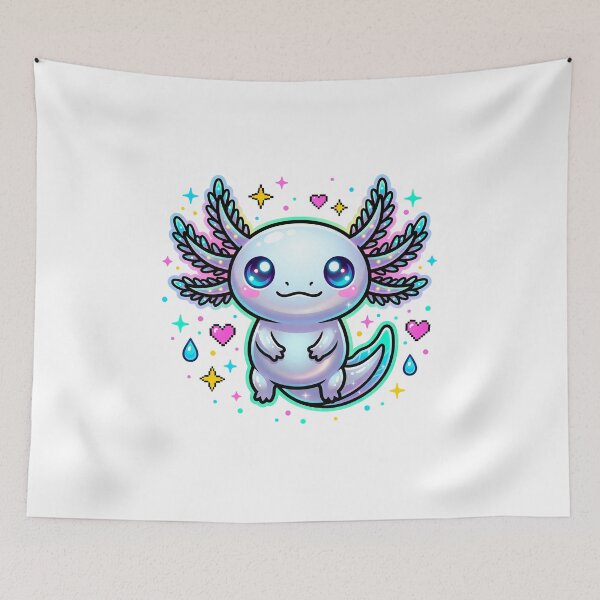 Item preview, Cute Kawaii Axolotl Pastel Sparkle Chibi Illustration designed and sold by Sovira Studio .